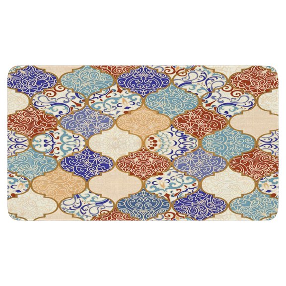 Boho Vintage Square Pattern (1) Welcome Doormat for Indoor/Outdoor Entrance Boho Vintage Square Pattern (1) Decoration Door Mat Kitchen Door Mat Bedroom Doormat 17x30 Inch