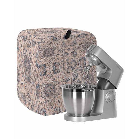 Boho Vintage Stand Mixer Dust Cover with Storage Pocket & Handles, Southwestern Ethnic Mexican Flowers Fits All Tilt Head & Bowl Lift Kitchen Appliance Cover Organizer Bag Accessories, 6-8 Quart