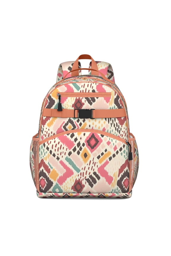 Boho Vintage Students School Backpack Colorful Artistic Tribal Bookbag, Durable, Water-Resistant, Ideal for & Travel