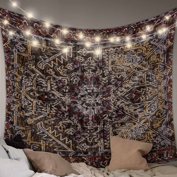 Boho Vintage Tapestry for Bedroom Wall Hanging Tapestry, Modern Geometric Abstract Art Aesthetics Ceiling Backdrop Tapestries Poster Blanket Wall Decor for Teens Room Living Room Dorm 59" x 90"