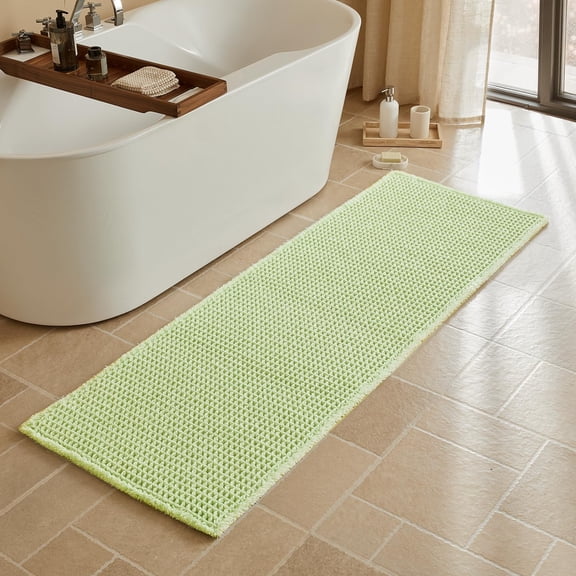 Waffle Bath Mat, Small Boho Bathroom Rugs Non Slip Washable, Ultra Soft Super Absorbent Quick Dry Farmhouse Bathroom Decor, 16" x 24", Khaki