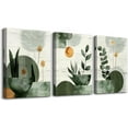 thumbnail image 1 of Boho Wall Art for Bedroom Canvas Wall Decor for Living Room Office Abstract Decorations Plant Wall Paintings Geometry Wall Pictures Artwork Modern Bathroom Home Decor Ready to Hang 3 Piece, 1 of 6