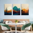 thumbnail image 1 of Boho Wall Art Decor Prints Bohemian Modern Minimalist Desert Cactus Landscape Pictures Sun and Moon Posters Forest Decor for Living Room Bedroom Bathroom Office Framed Painting Set of 3 12"x16", 1 of 6