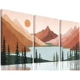 thumbnail image 1 of Boho Wall Art Framed Mid-Century Modern Wall Prints Geometric Mountain Forest Lake Abstract Nature Illustrations Modern Art Boho Wall Decor for Bedroom Living Room Bathroom-12 x16 x3 Natural, 1 of 6