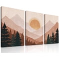 thumbnail image 1 of Boho Wall Art, Mid-Century Modern Wall Prints, Abstract Sun Mountain Forest Nature Terracotta Framed Canvas Wall Art Paintings, Minimalist Landscape Nursery Decor Bohemian Artwork, Boho Wall Decor for, 1 of 6