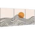 thumbnail image 1 of Boho Wall Art Paintings Abstract Sun Boho Framed Canvas Prints Boho Wall Decor Set of 3 Mid Century Modern Wall Art Bedroom Decor Minimalist Wall Paintings for Home Decor Ready to Hang-36 Wx16 H, 1 of 6