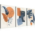 thumbnail image 1 of Boho Wall Art Set of 3, 12"x16" Mid Century Modern Wall Decor Framed Canvas Print Minimalist Wall Art Geometric Abstract Modern Neutral Boho Wall Art Decor for Living Room Bedroom Bathroom, 1 of 6
