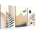 thumbnail image 1 of Boho Wall Art Set of 3, Mid Century Modern Wall Art Framed Canvas Print 12"x16" Minimalist Wall Decor Geometric Abstract Modern Neutral Boho Wall Decor for Living Room Bedroom Bathroom, 1 of 14