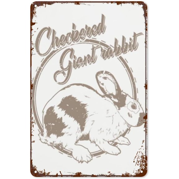 Boho Wall Decor Giant Check Rabbit Lovers Retro Signs Metal Vintage Garden Bathroom Plaque Funny And Inspirational Family Quotes For Retro And Rustic Decor 8X12inch