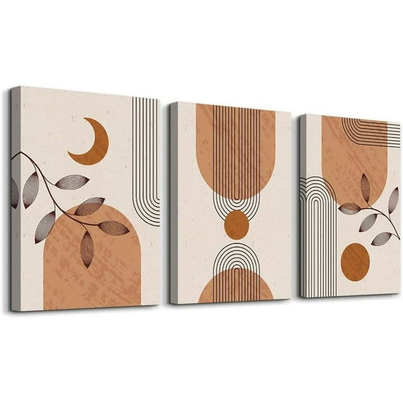 Boho Wall Decor Living Room Canvas Wall Art For Bedroom Minimalist Abstract Wall Paintings Wall Decorations For Girl Room Office Wall Decor Pictures Room Home Decor Art 12" X 16" 3 Piece