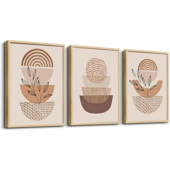 Boho Wall Decor Living Room Canvas Wall Art For Bedroom Minimalist Natural Wood Framed Wall Paintings Roomwall Decorations For Kitchen Abstract Prints Office Wall Pictures Bathroom Home Decoration