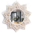 thumbnail image 1 of Boho Wall Decor Mirror Macrame Circle Hanging Mirror for Bedroom Living Room Apartment Entryway Home Decor, 1 of 7