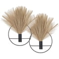 thumbnail image 1 of Boho Wall Decor, Wall-Mounted Metal Art, Hanging Artificial Pampas Display, Living Room, Bedroom, Bathroom, Diningroom, Fake Faux Plant 2 Pack Black Brown, 1 of 7