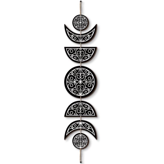 Boho Wall Decoration Moon Phases Wall Art Stars Moon Minimalist Room Decoration Wooden Gothic Witchy Pediments Hanging Sign