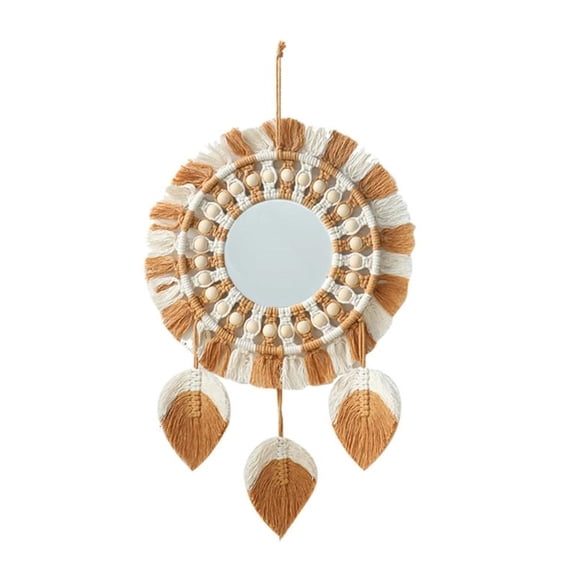 Boho Wall Hanging Mirror Tapestries Hand Woven Cotton Rope Mirrors