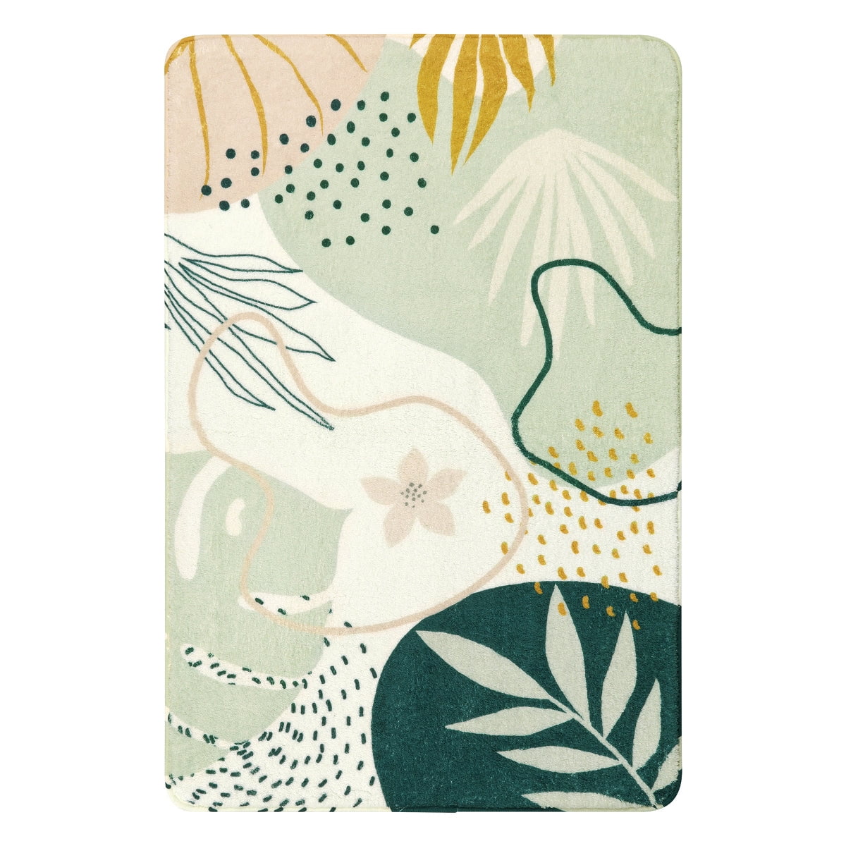 Boho Washable Living Room Rugs Soft Kids Room Rug Low-Plie Botanical ...