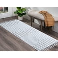 thumbnail image 1 of Boho Washable  Tassels Runner Rug for Kitchen & Bedroom-  2x6 ft  White, 1 of 9