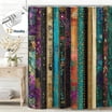 Colorful Fall Flower Pattern Watercolor Flower Fabric Rustic Floral Pattern Fall Shower Curtain ...