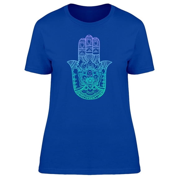 Boho Watercolor Hamsa Hand T-Shirt Women -Image by Shutterstock, Female XX-Large