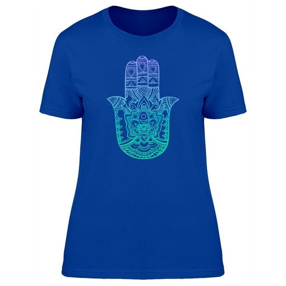 Boho Watercolor Hamsa Hand T-Shirt Women -Image by Shutterstock, Female XX-Large
