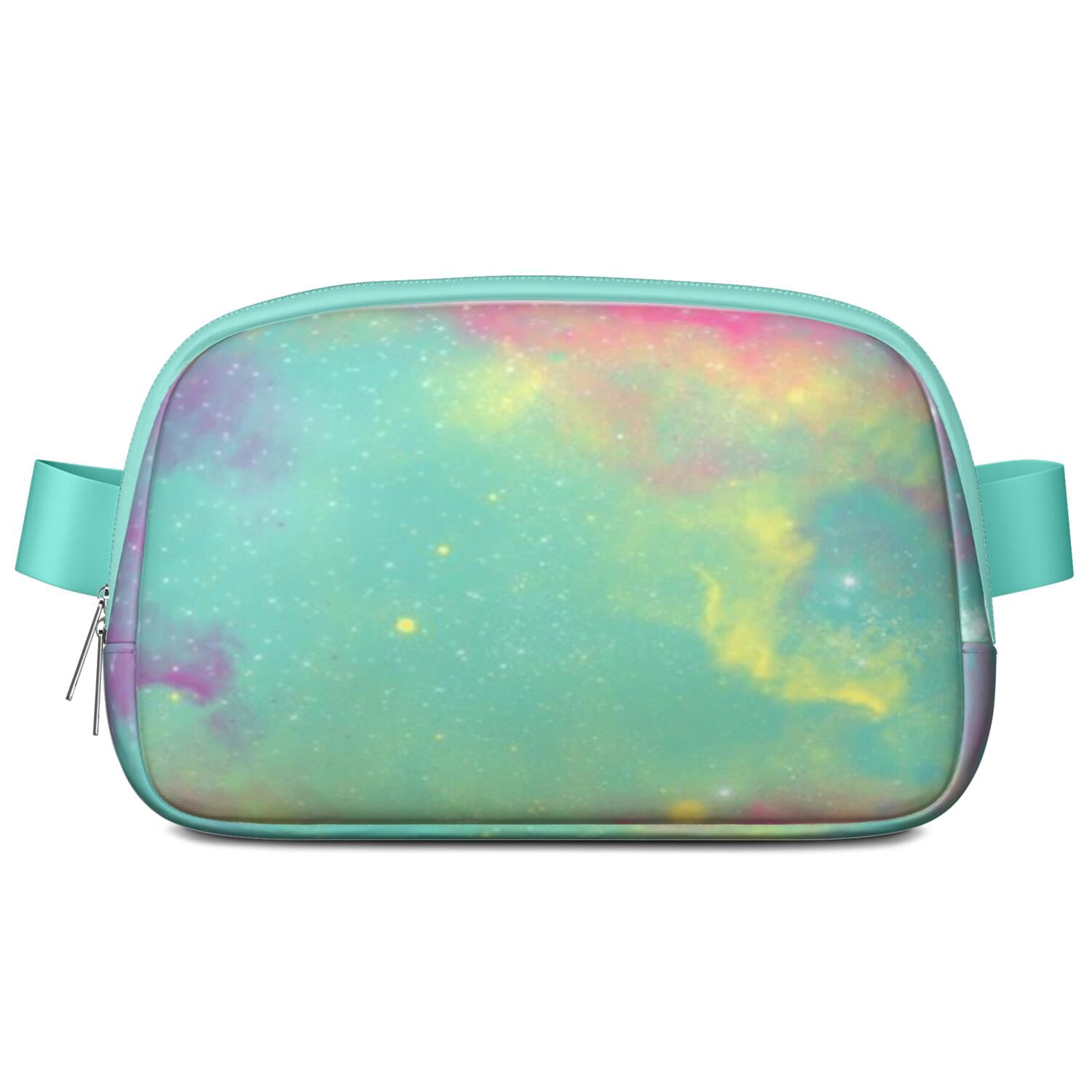 Boho Watercolor Tie Dye Fanny Pack – Multicolor Abstract Pattern Waist Bag with Hippie Rainbow & Retro Design