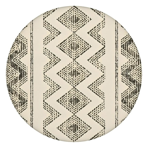 Boho Waterproof Round Tablecloth Fitted Oxford Fabric Table Cloth for 36-44" Round Tables, Camping Picnic Party