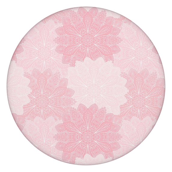 Boho Waterproof Round Tablecloth with Elastic Edge, Oxford Fabric Fits 45-52” Tables, Perfect for Outdoor Dining and Daily Meals