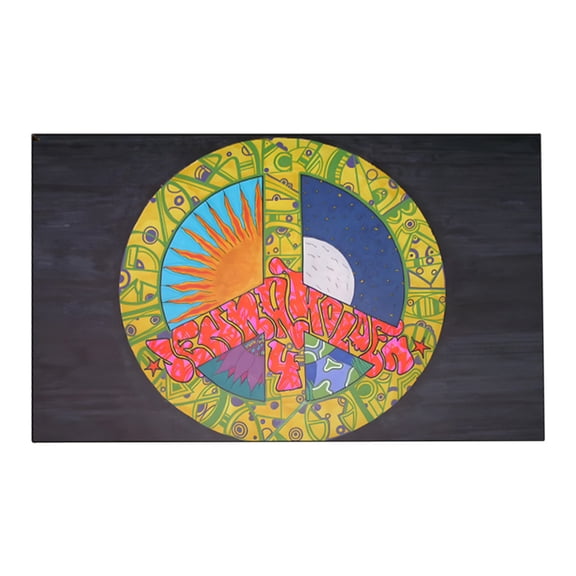 Boho Welcome Door Mat, Peace Symbol Outdoor Doormat for Outside Entrance Home Decor, Non-Slip Carpet Rugs for Indoor/Outdoor Garden or Home Use, 15.7"x23.6"