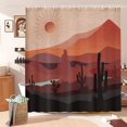 thumbnail image 1 of Boho Western Shower Curtain Modern Southwestern Mountain Cactus Arizona Desert Sunset Shower Curtain for Bathroom Mid Century Modern Retro Aesthetic Minimalist Fabric Bath Curtain with Hooks, 36X70IN, 1 of 3