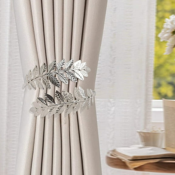 Boho Wheat Sheaf Curtain Tiebacks, No-Drill Rope Holdbacks, Elegant Window Drapery Clips, Home Decoration, Thanksgiving Holiday Style, Easy Install and Durable Iron Design