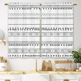 thumbnail image 1 of Boho White and Black Kitchen Curtains Triangle Geometric Modern Small Short Cafe Window Curtains Simple Striped Rod Pocket Bathroom Drapes Treatment Tier Curtains 2 Panels (27.5x39 Inch), 1 of 6