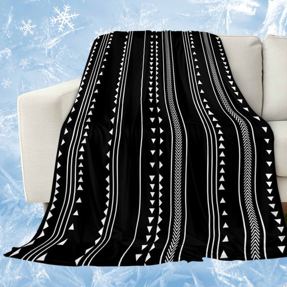 Boho White Stripes Cooling Blanket,Lightweight Breathable Summer Throw Blanket with Double Sided Cold Effect,Triangle Arrow Geometric Abstract Art Picnic Blankets Bed Sheet for Hot Sleepers 30"x40"