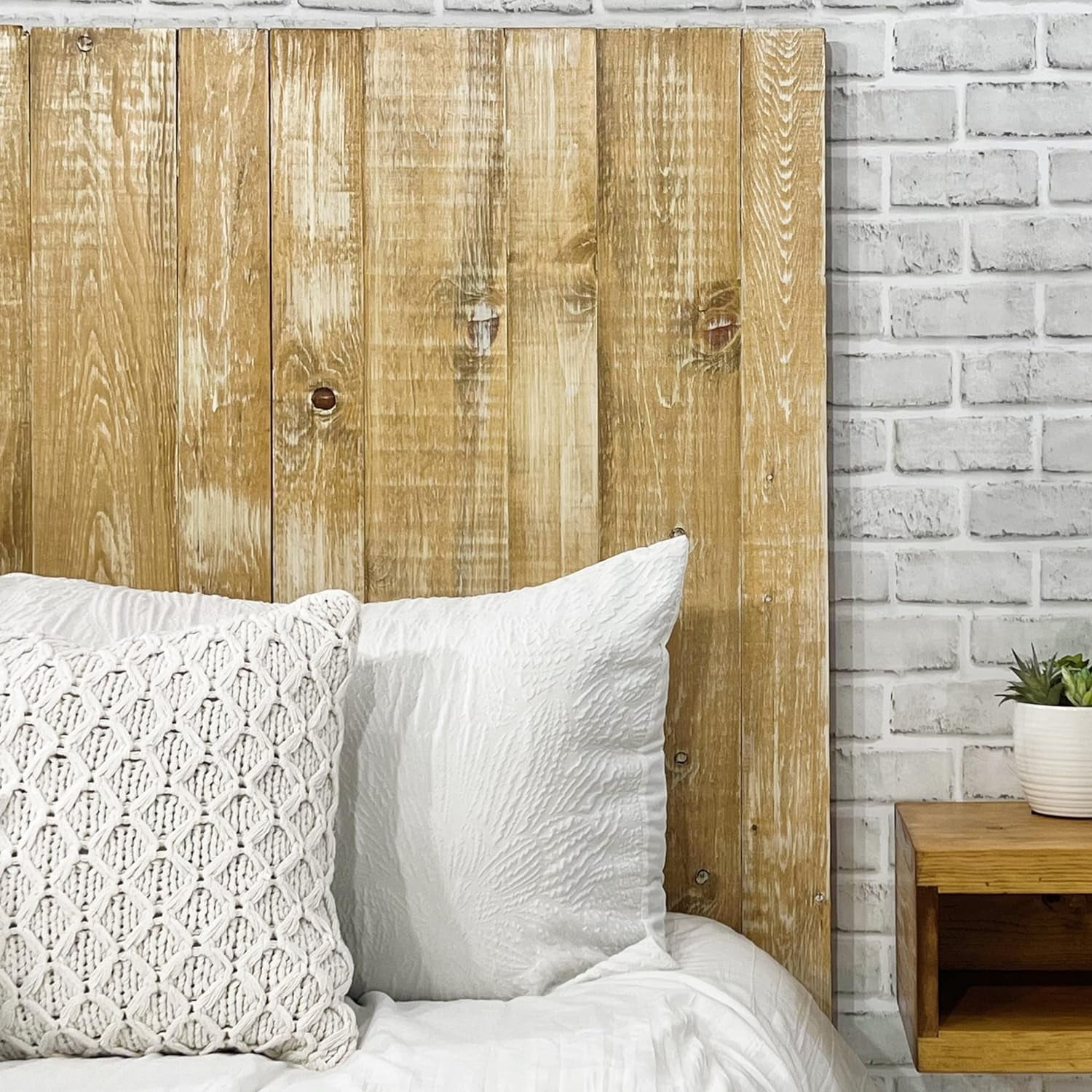 Boho Whitewash Headboard, Bohemian Design, Solid Wood Headboard ...
