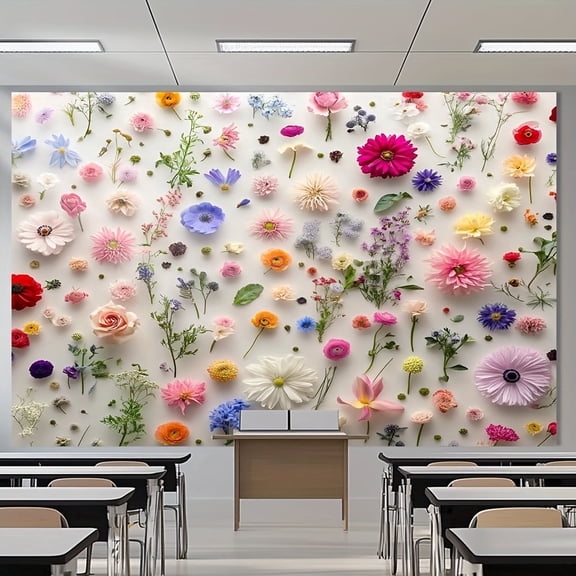 Boho Wildflower Backdrop Colorful Floral Photography Background Vibrant Greenery Wildflowers Decorations Banner for Birthday Party Wedding Ceremony Photo Studio Props