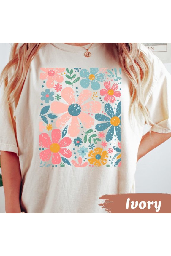 Boho Wildflower Graphic Women'S Floral Tshirt All Size S-4Xl
