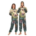 thumbnail image 1 of Boho Wildflowers Herbs Floral Adult Onesie Pajamas Slim Fit Christmas One Piece Suit Pjs for Women and Men Hooded Zipper, 1 of 7