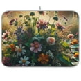 thumbnail image 1 of Boho Wildflowers Herbs Floral Dish Drying Mat Dish Drainer Rack Mats Water Absorbent Non-Slip Easy Clean Heat Resistant for Kitchen Counter, 1 of 1