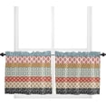 thumbnail image 1 of Boho Window Tier Curtains 24 Inches Long Set of 2 Panels, Half Windows Rod Pocket Kitchen Curtains Bohemia Tribal Paisley Flower Morris Morocco Small Kitchen Drapes for Bathroom Cafe 54''''x24'''', 1 of 5