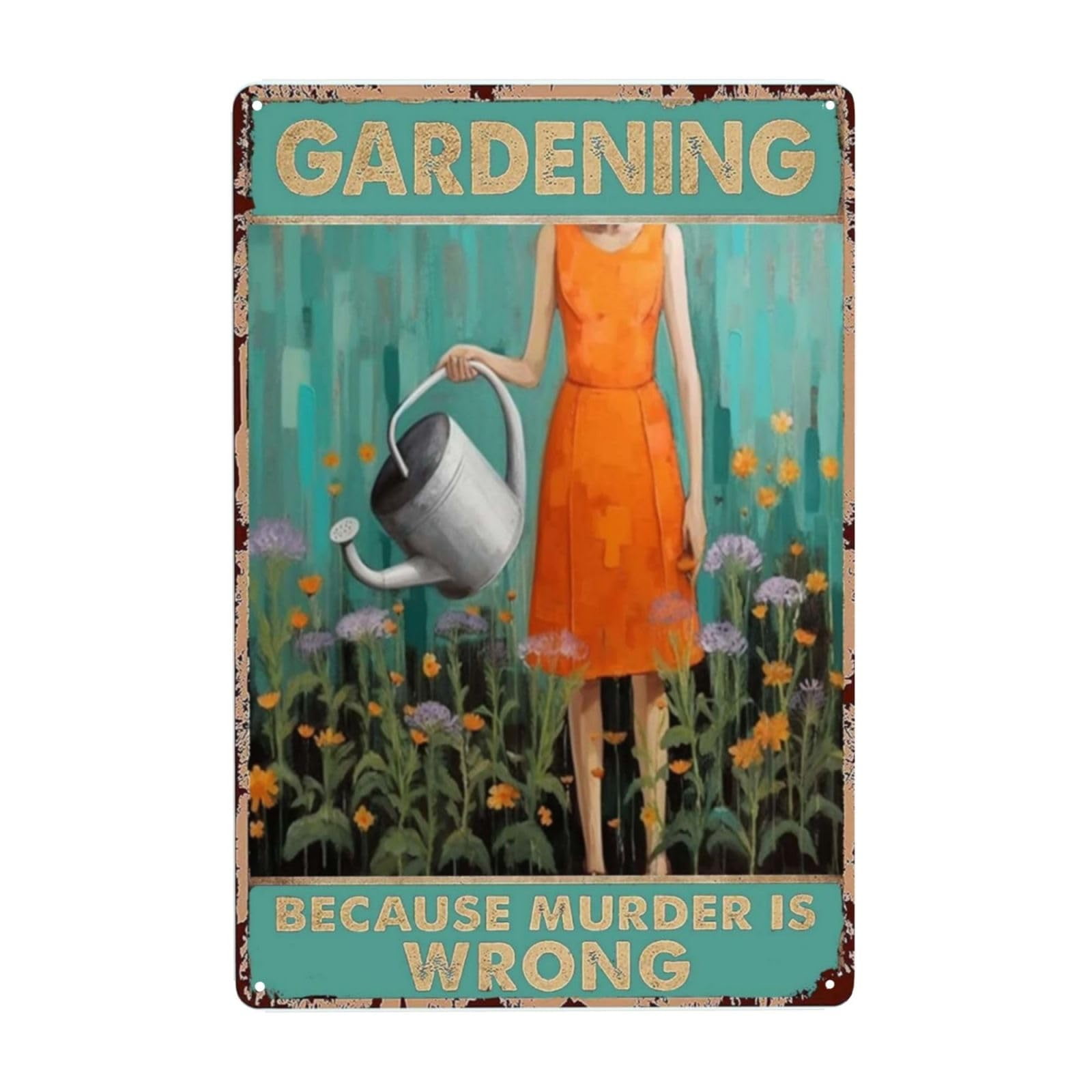 Boho Witch Metal Garden AIF4 Yard Sign Deceoration Gardening Tin Signs