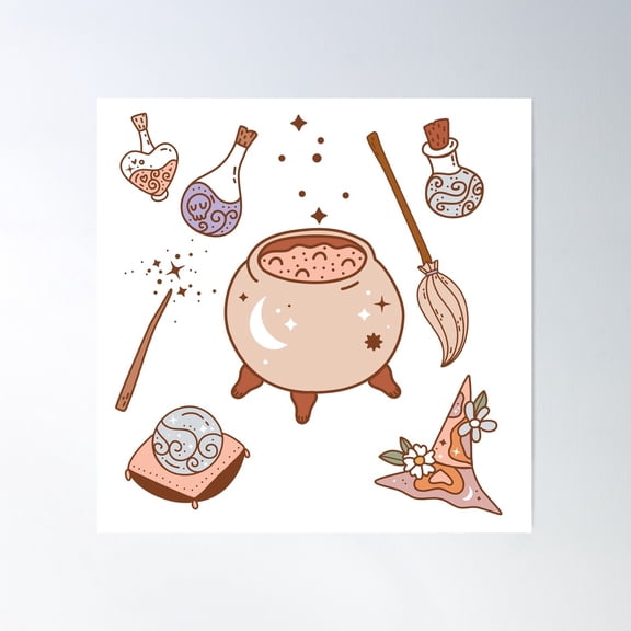 Boho Witchy Babe Poster Wall Art, Modern Wall Decor For Living Room Bedroom, 16x16 UNFRAMED