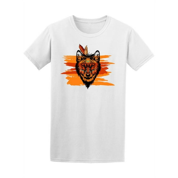 Boho Wolf Tattoo Style T-Shirt Men -Image by Shutterstock, Male 3X-Large
