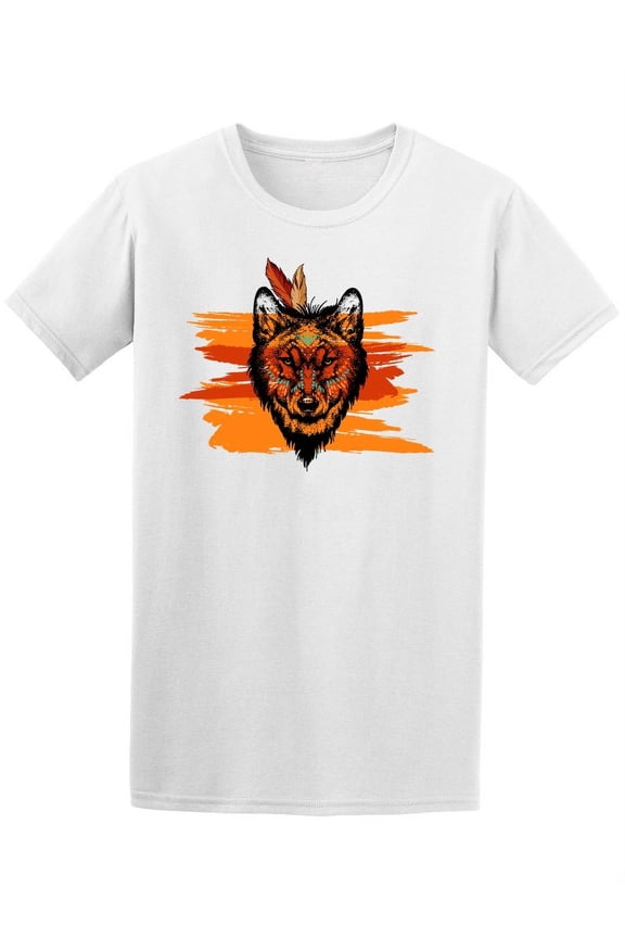 Boho Wolf Tattoo Style T-Shirt Men -Image by Shutterstock, Male Large