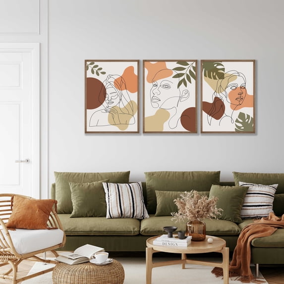 Boho Woman Line Art Prints Mid-Century Modern Wall Decor Home Decor ...
