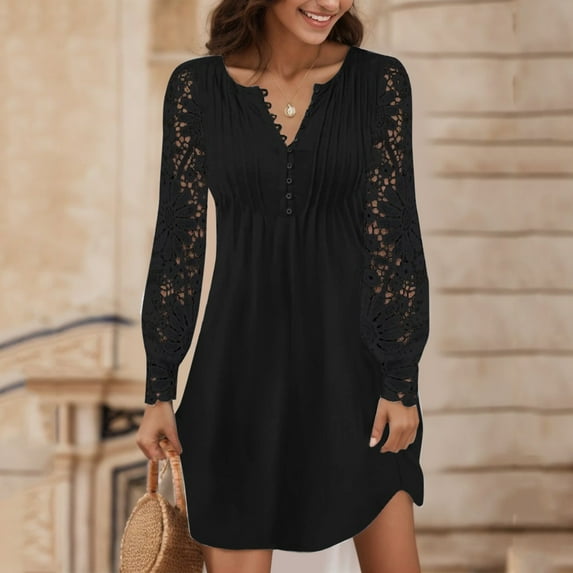 Boho For Women Casual Summer Lace Off Shoulder Dress V Neck Short Sleeve Dress Beach Dress Swing Dress Fashion Slim Lace Up Midi Dress Long Summer Dress Petite Midi Dress Fall Dress Tunic Dresses for