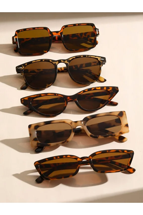 Boho Women's Classic Plastic Leopard Print Fashion Decorative Glasses, Ideal for Daily Wear, Parties, Beach Accessories, Vacation and Outdoor Travel