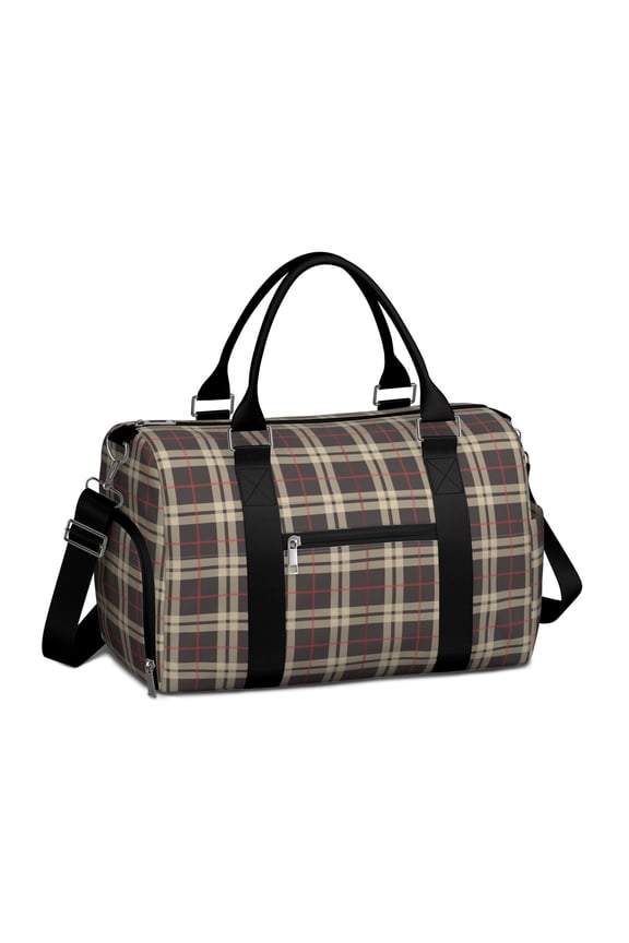 Boho Womens Gym Tote Duffle Bag with Wet Pocket & Shoe Compartment, Checkered Travel Duffel Bag Overnight Weekender Hospital Tote Mens Workout Carry on Bag with Luggage Sleeve