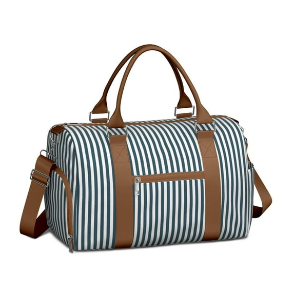 Boho Womens Gym Tote Duffle Bag with Wet Pocket & Shoe Compartment, Navy Checkered Travel Duffel Bag Overnight Weekender Hospital Tote Mens Workout Carry on Bag with Luggage Sleeve