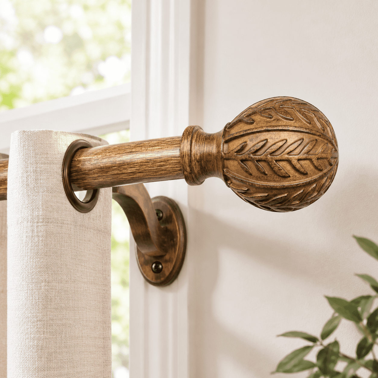 Window Grill Rods Boho Wood Curtain Rods For Windows 66 To 120 Inch 1