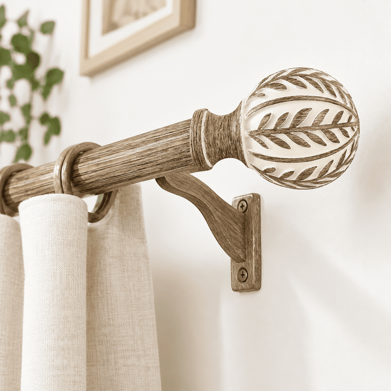 Window Grill Rods Boho Wood Curtain Rods For Windows 72 To 144 Inch 1