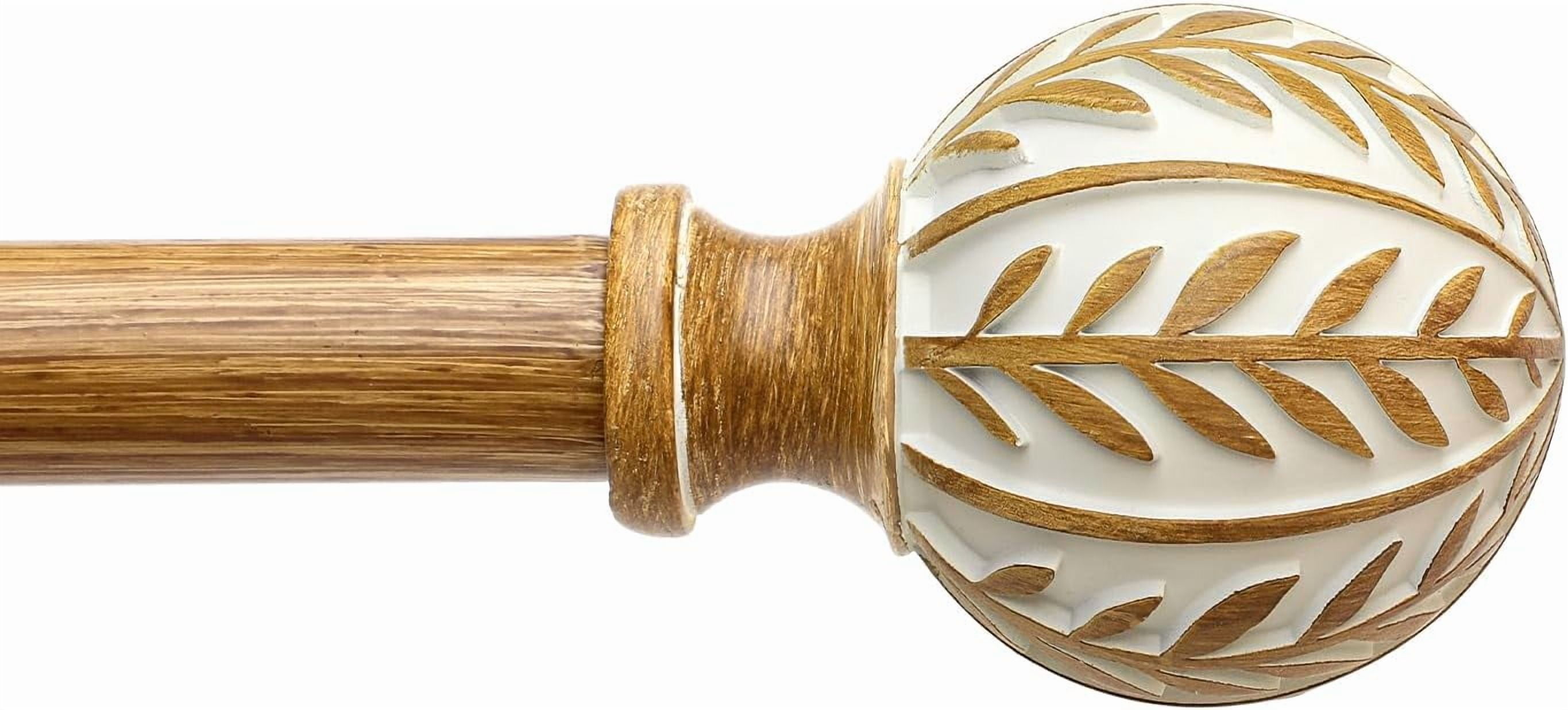 Boho Wood Curtain Rods for Windows 66 to 120 inch,1